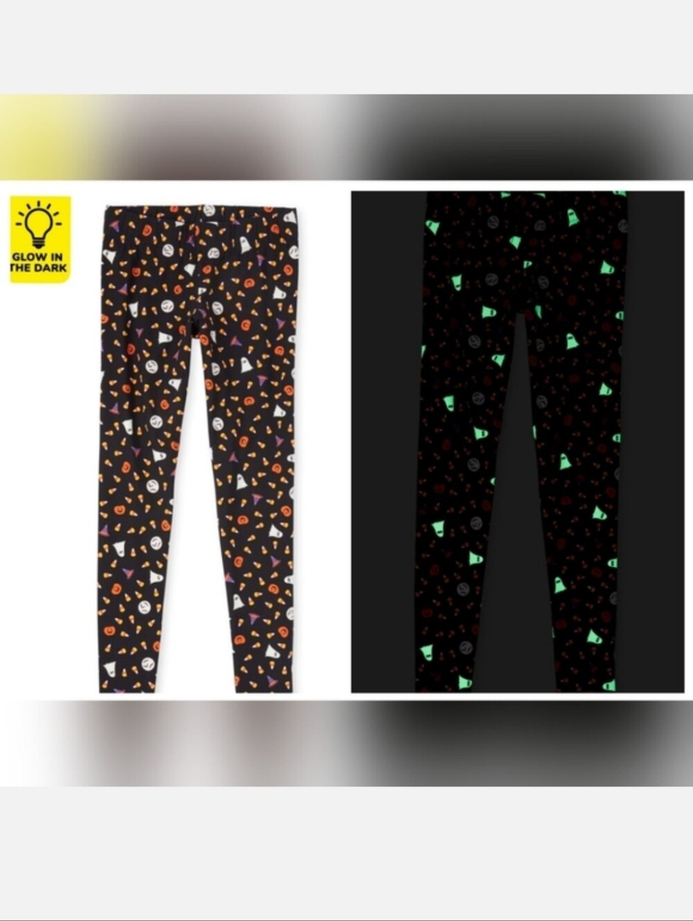 Women's mommy halloween glow in the dark leggings LARGE
